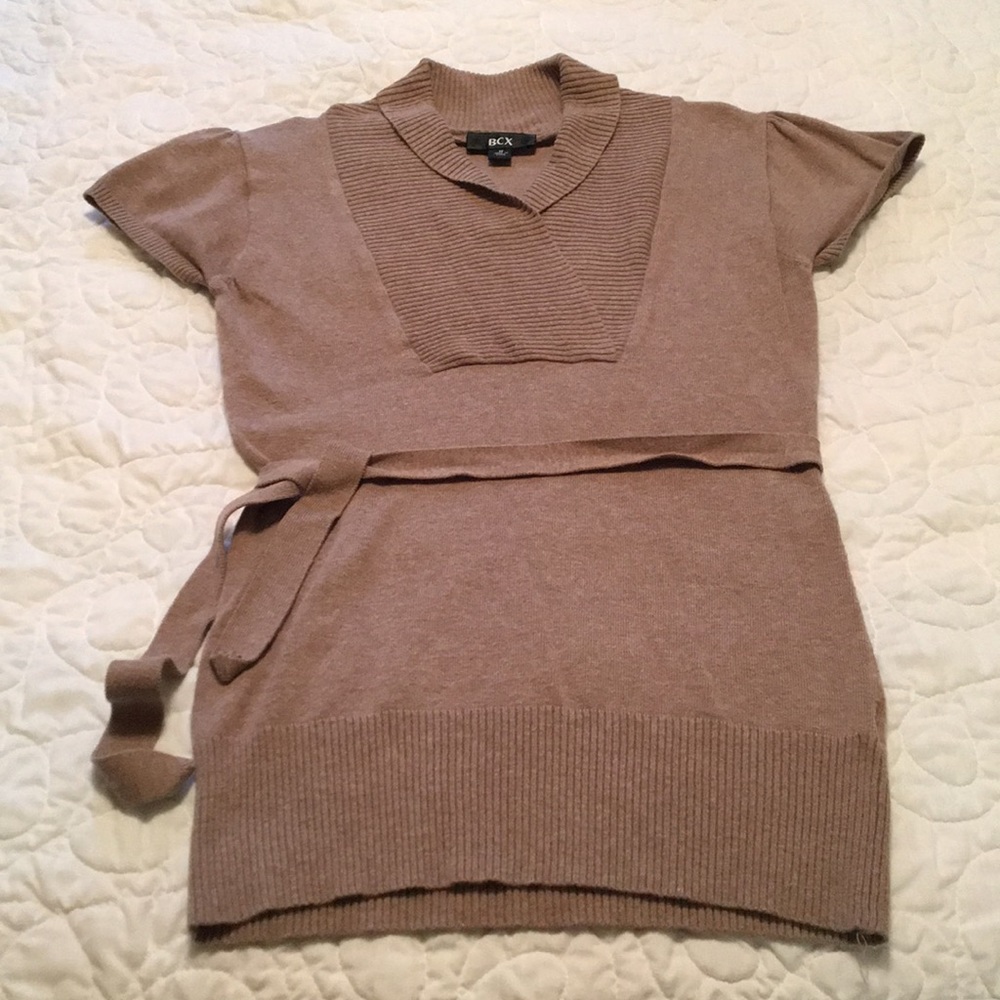 Brown Short sleeve sweater top